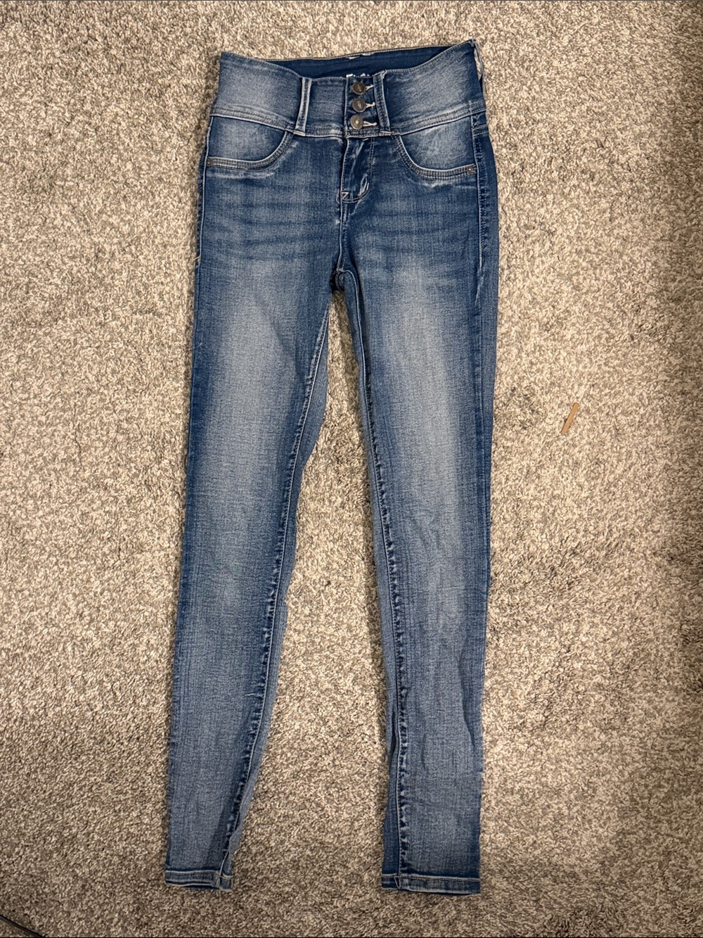 Wallflower High-Rise Skinny Jeans - Medium Wash Blue